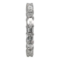 2.14 Carat Emerald Cut Diamond 18k Gold Eternity Ring