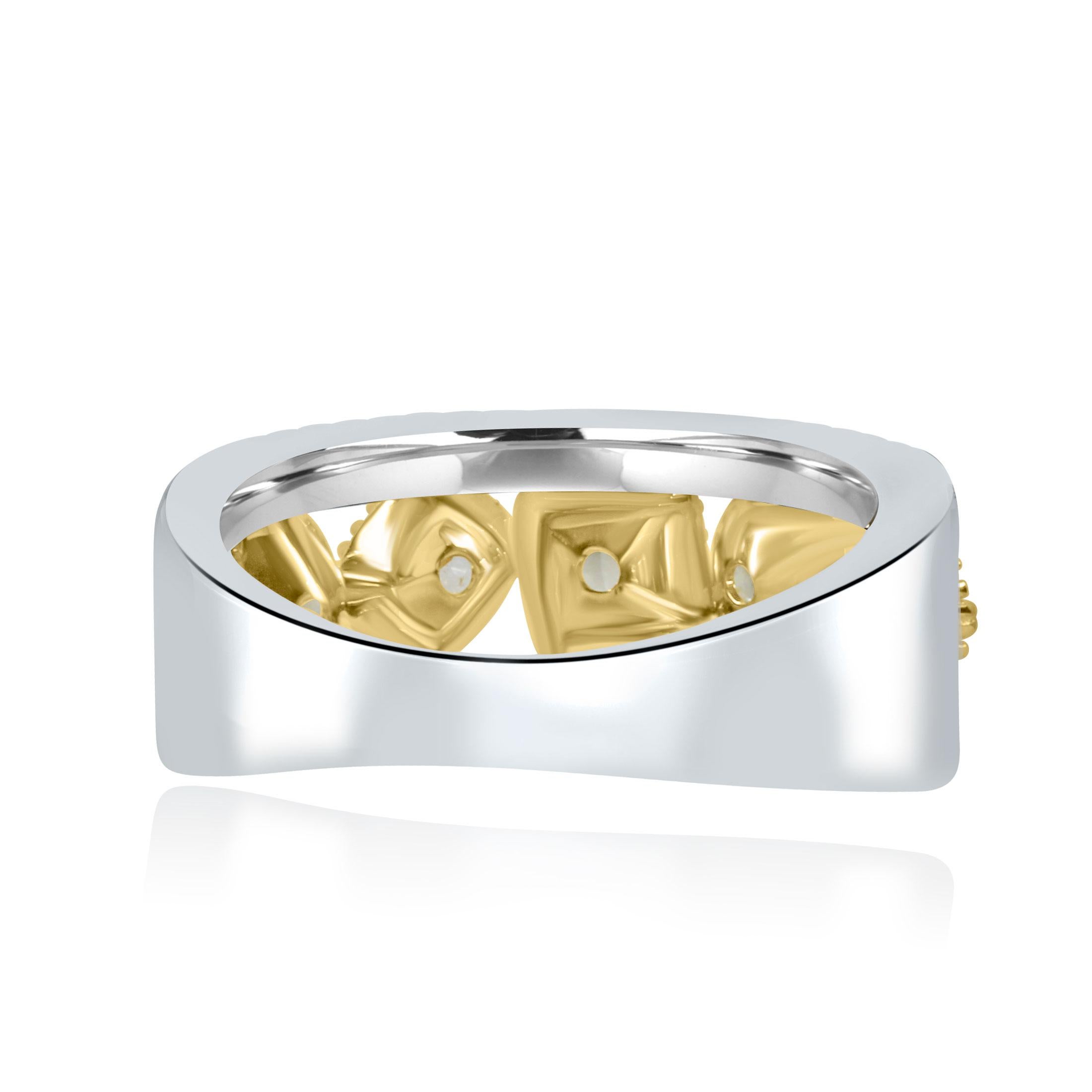 Alliance en or blanc 14 carats avec diamants jaunes multiformes de 2,14 carats en vente 7