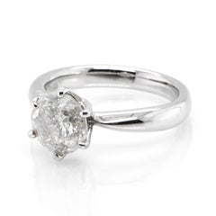 2.14 Carat Natural "Salt and Pepper" Diamond Solitaire Ring Made in Platinum