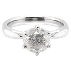 2.14 Carat Natural "Salt and Pepper" Diamond Solitaire Ring Made in Platinum