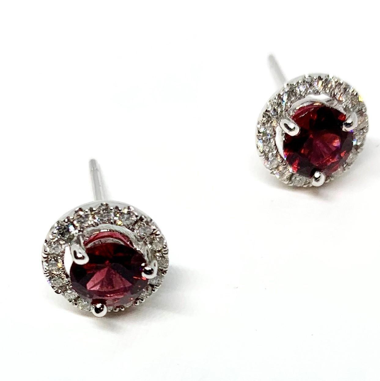 red spinel earrings