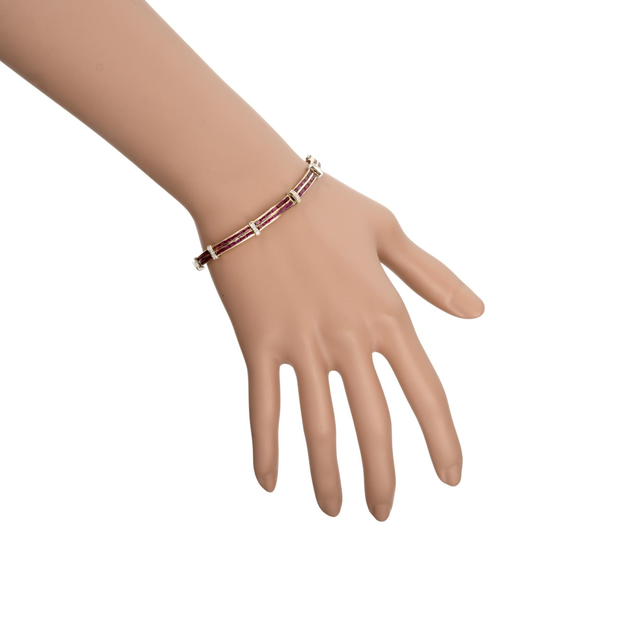 Bracelet en or avec diamant et rubis de 2,14 carats en vente 1