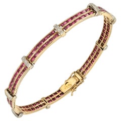 Bracciale in oro con diamanti e rubini da 2.14 carati