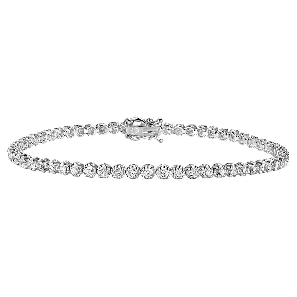 2.14 Carat Tennis Bracelet in 18 Karat White Gold