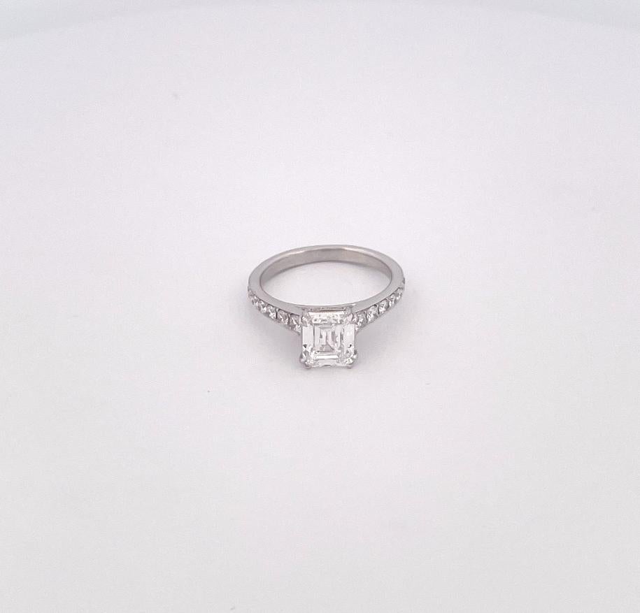 2.14 Ct Diamond 18k White Gold Engagement Ring For Sale 3