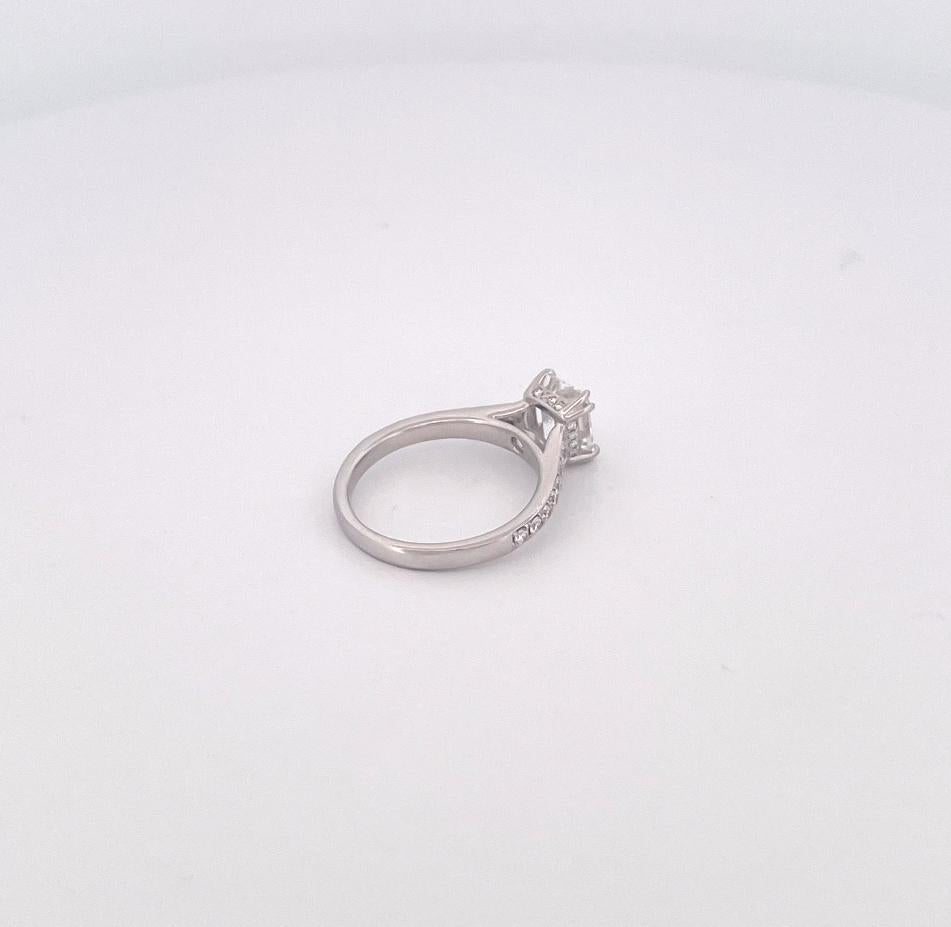 2.14 Ct Diamond 18k White Gold Engagement Ring For Sale 1