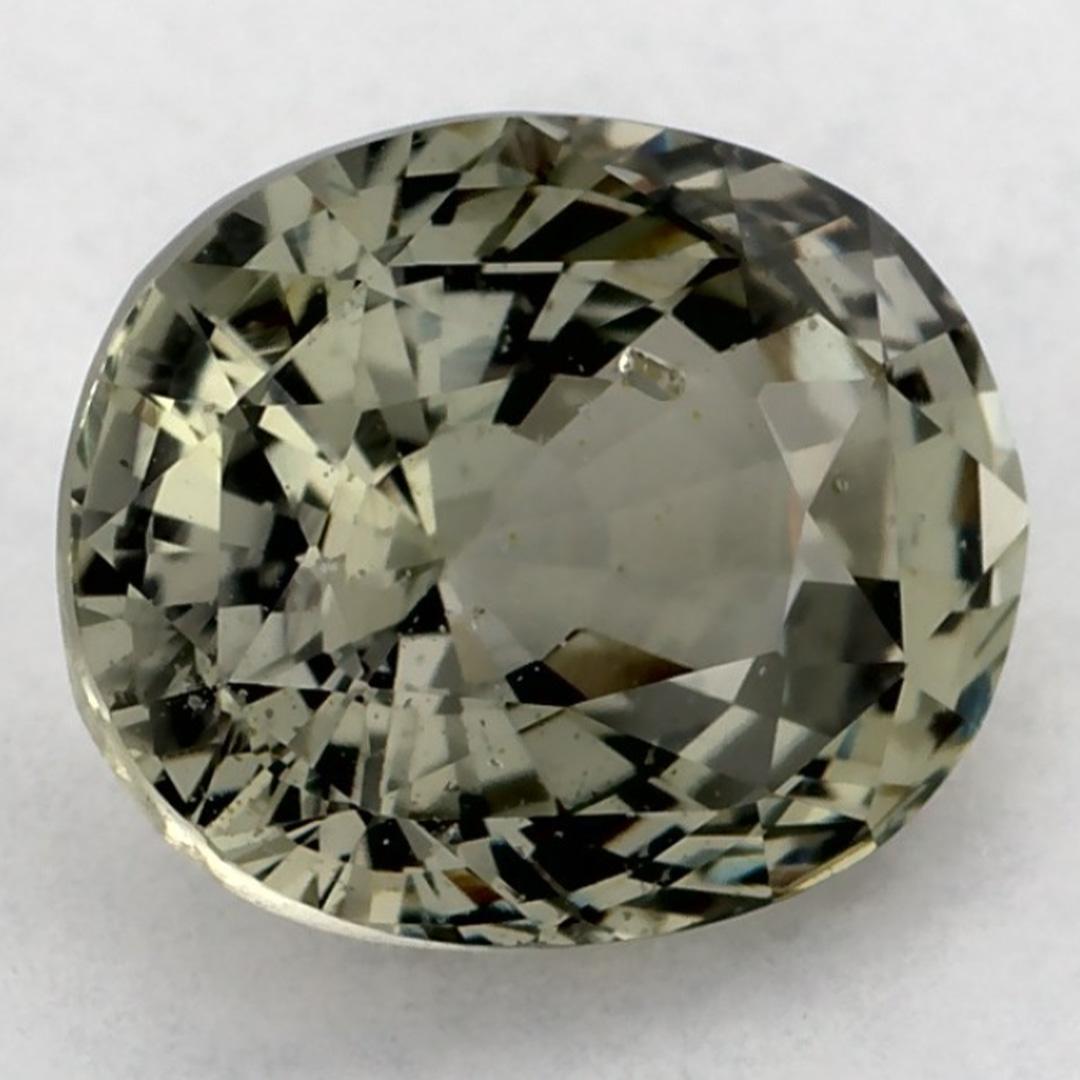 Taille ovale 2.14 Ct Green Sapphire Oval Loose Gemstone (Saphir vert ovale en vrac) en vente