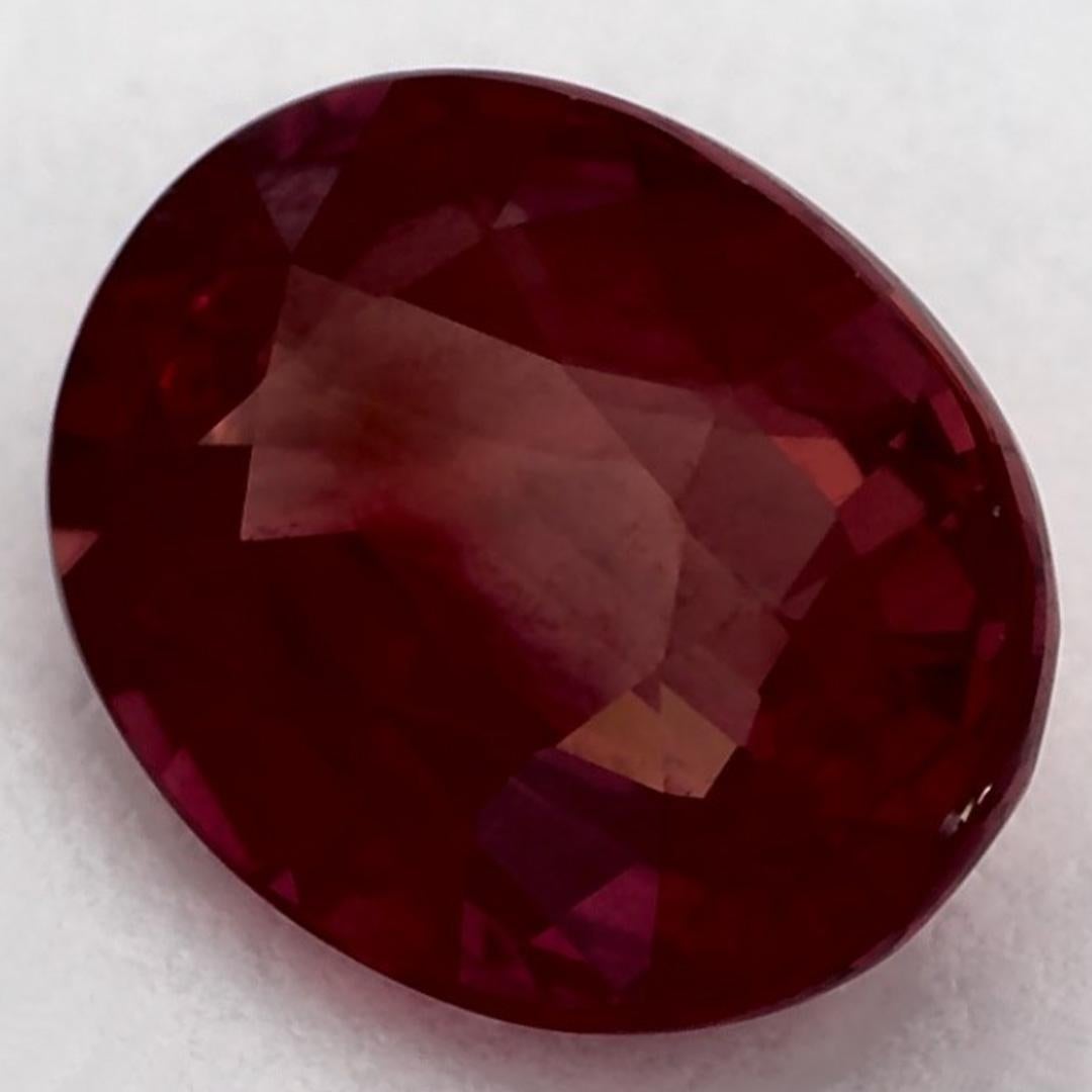 Taglio ovale 2.14 Ct Ruby Oval Loose Gemstone in vendita