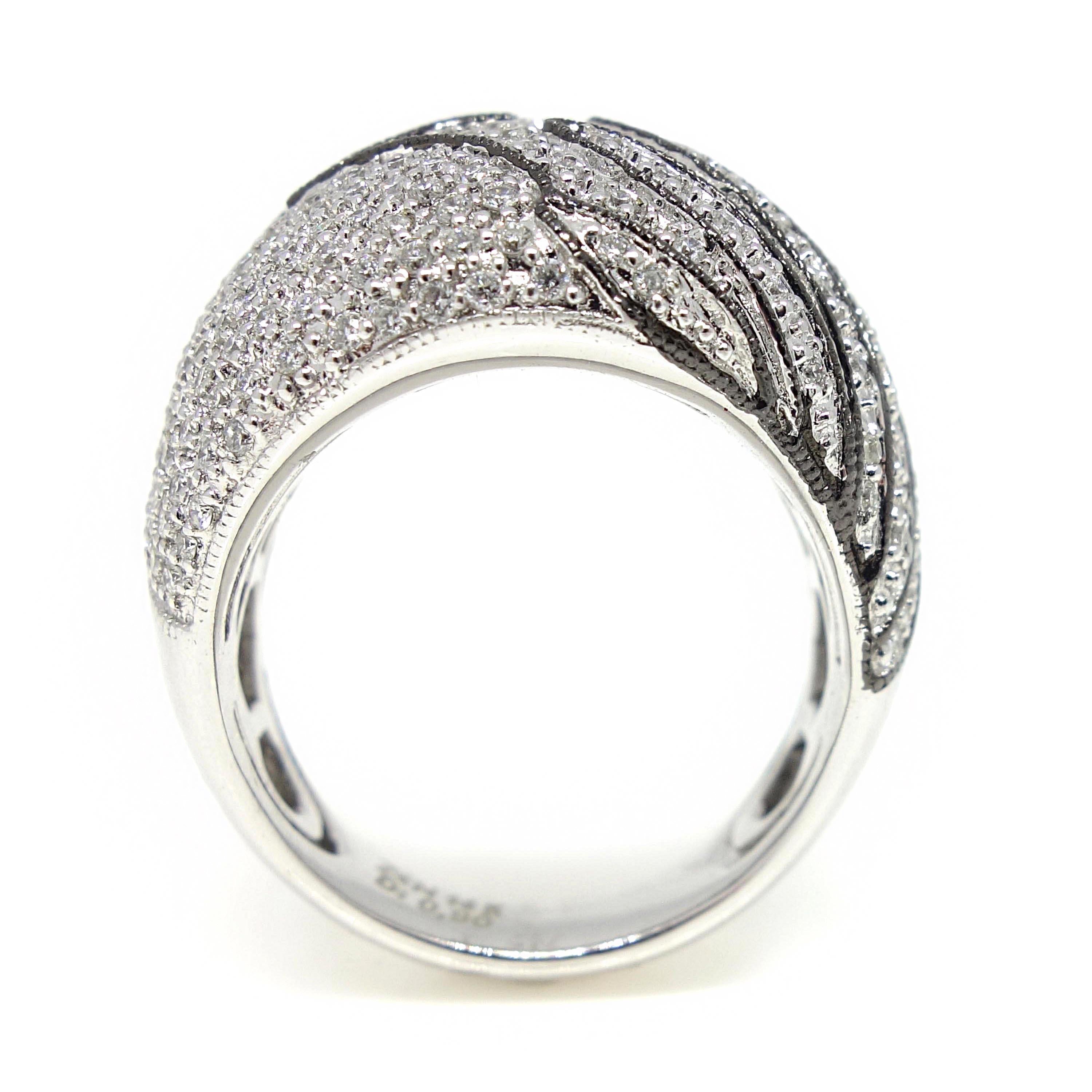 Women's 214 Round Brilliant Cut Diamond Ring in 14k White Gold For Sale