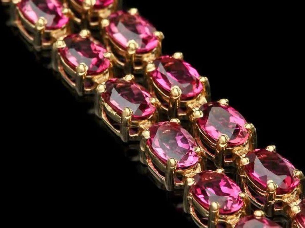 Taille mixte Bracelet en or jaune massif 14 carats, tourmaline naturelle 21,40 carats et diamants en vente