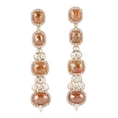21.42 Carat Fancy Diamond 18 Karat Gold Earrings