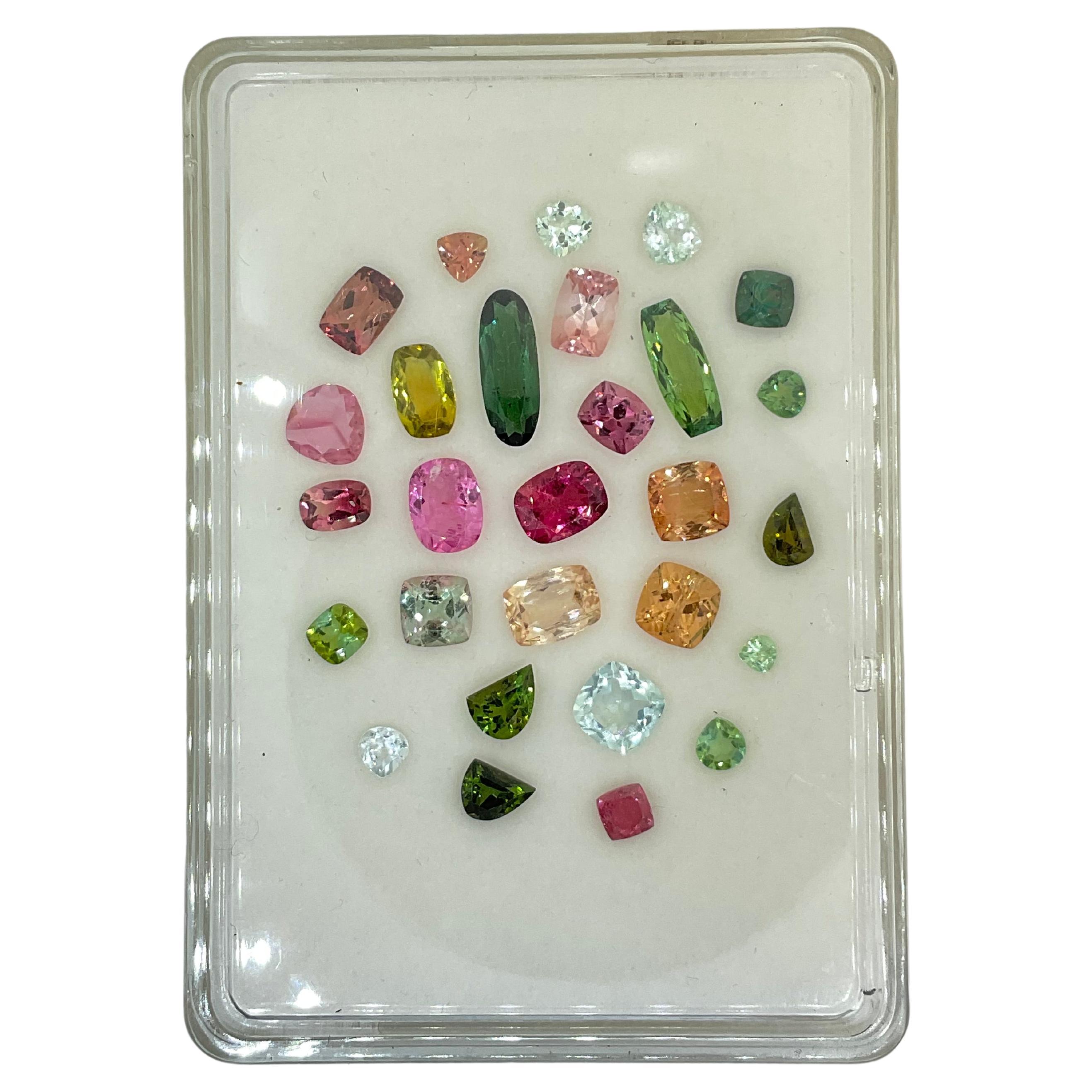 21.45 Carats Multi Tourmaline Mixed Cut Stone Natural Gem For Top Fine Jewelry For Sale