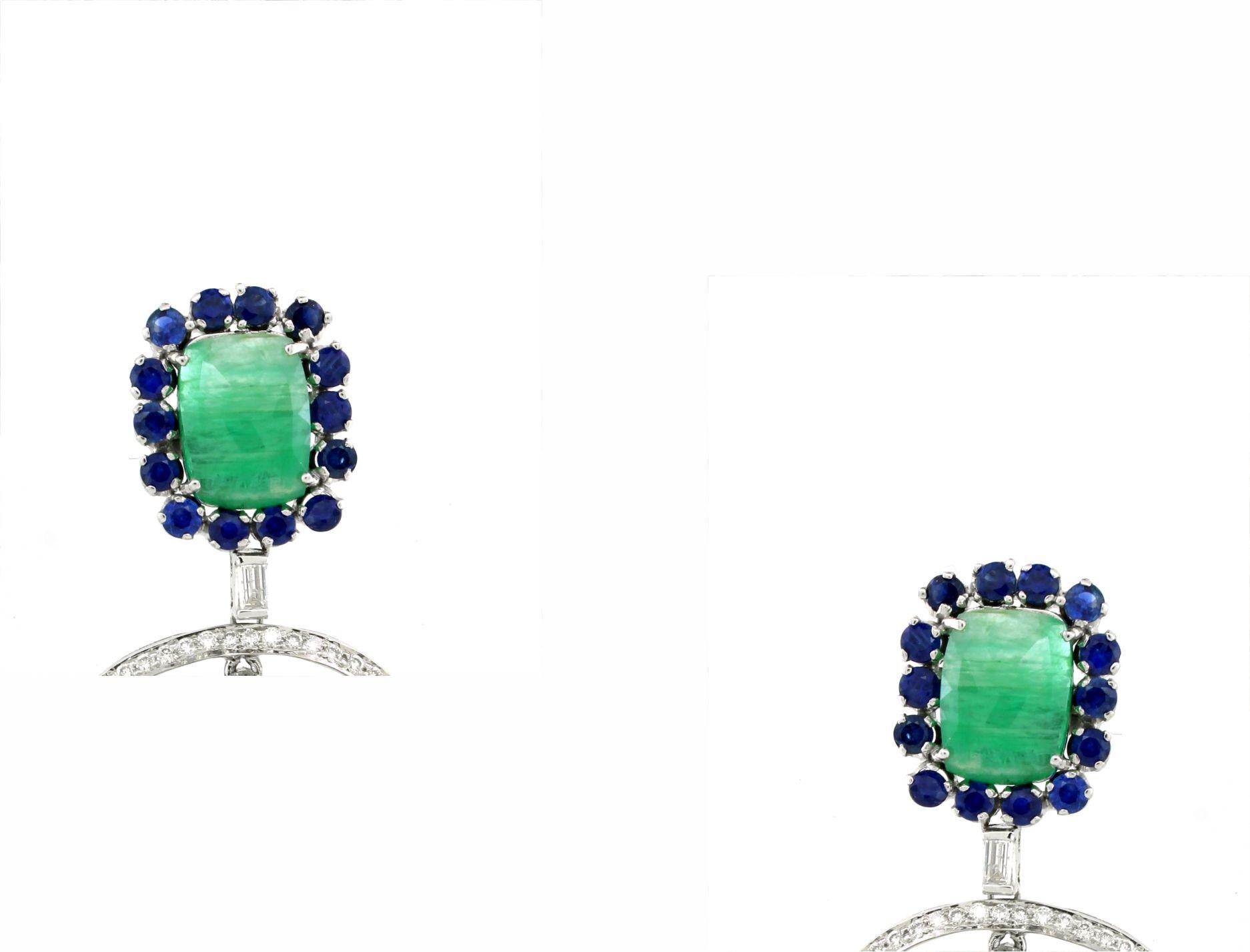 Modern 21.46 carats of Tanzanite Drop Earrings For Sale