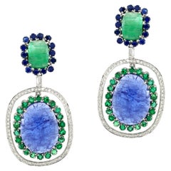 Pendants d'oreilles en Tanzanite de 21,46 carats