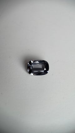 Cushion Cut 2.14ct Grey Spinel, Unheated, Burma Jars, Art Deco Style