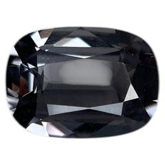 Cushion Cut 2.14ct Grey Spinel, Unheated, Burma Jars, Art Deco Style