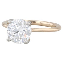 2.14ct Lab Created Diamond Solitaire Ring 14k Yellow Gold Size 6.5 GIA VVS2 G