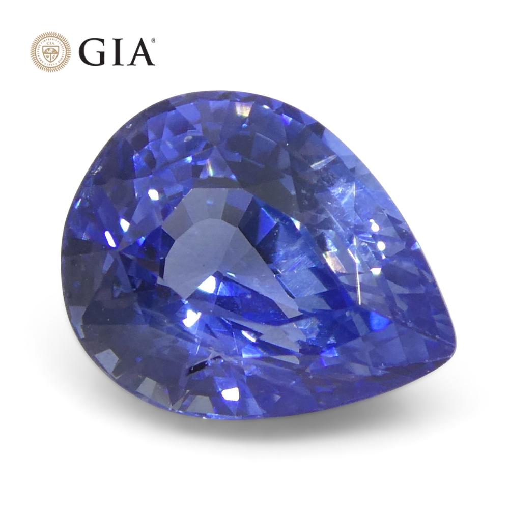 2.14ct Pear Blue Sapphire GIA Certified Sri Lanka Unheated  For Sale 7