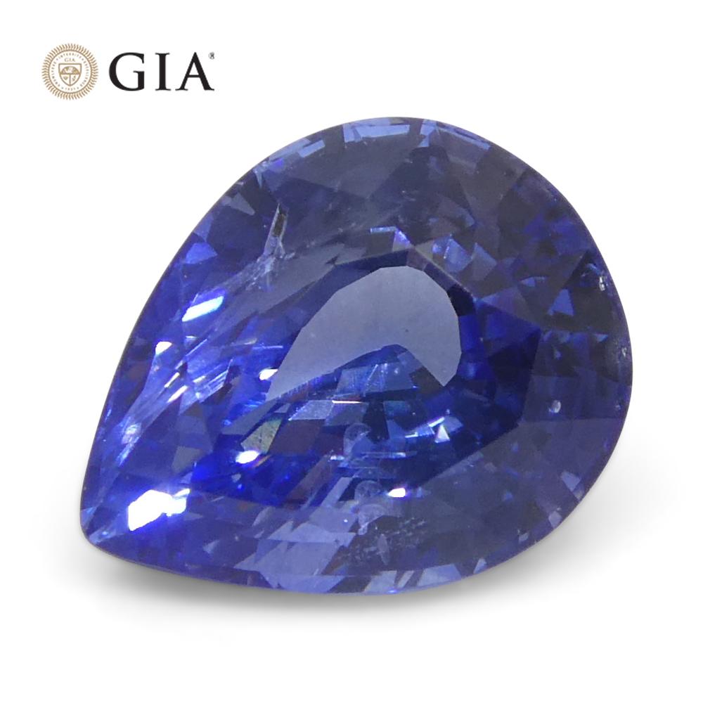 2.14ct Pear Blue Sapphire GIA Certified Sri Lanka Unheated  For Sale 8