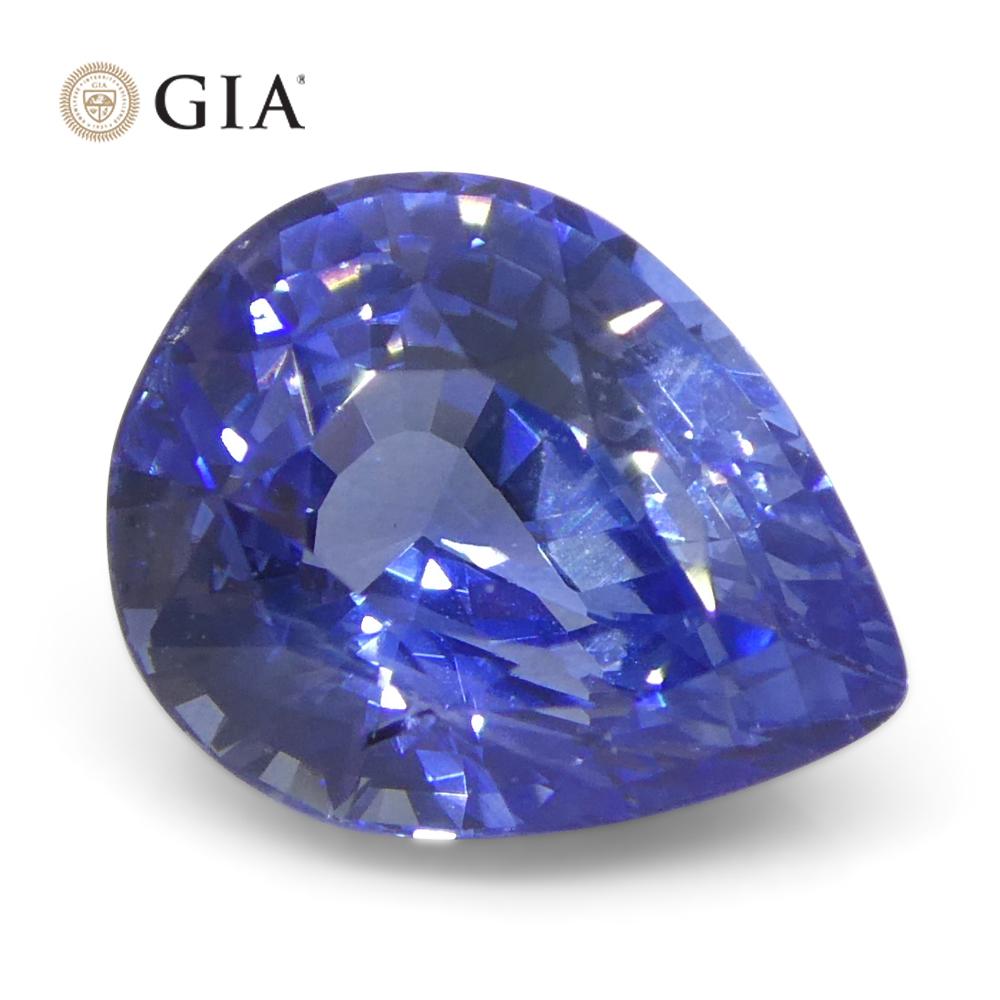 2.14ct Pear Blue Sapphire GIA Certified Sri Lanka Unheated  For Sale 9