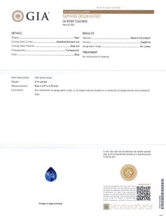 2,14 Karat birnenblauer Saphir GIA zertifiziert Sri Lanka unerhitzt