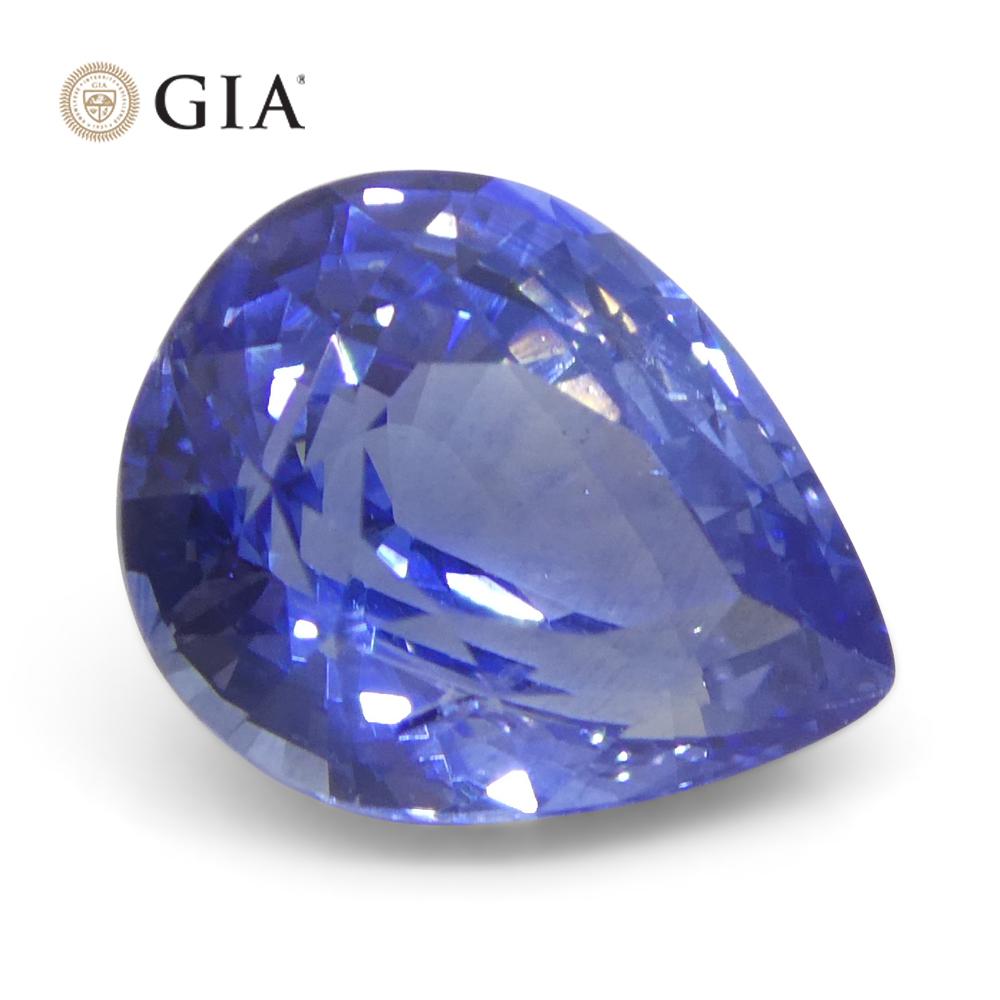 2.14ct Pear Blue Sapphire GIA Certified Sri Lanka Unheated  In New Condition For Sale In Toronto, Ontario