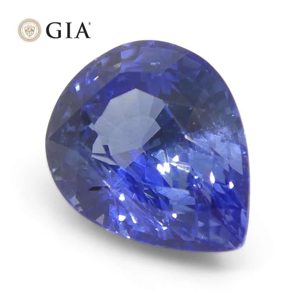 2.14ct Pear Blue Sapphire GIA Certified Sri Lanka Unheated  For Sale 2