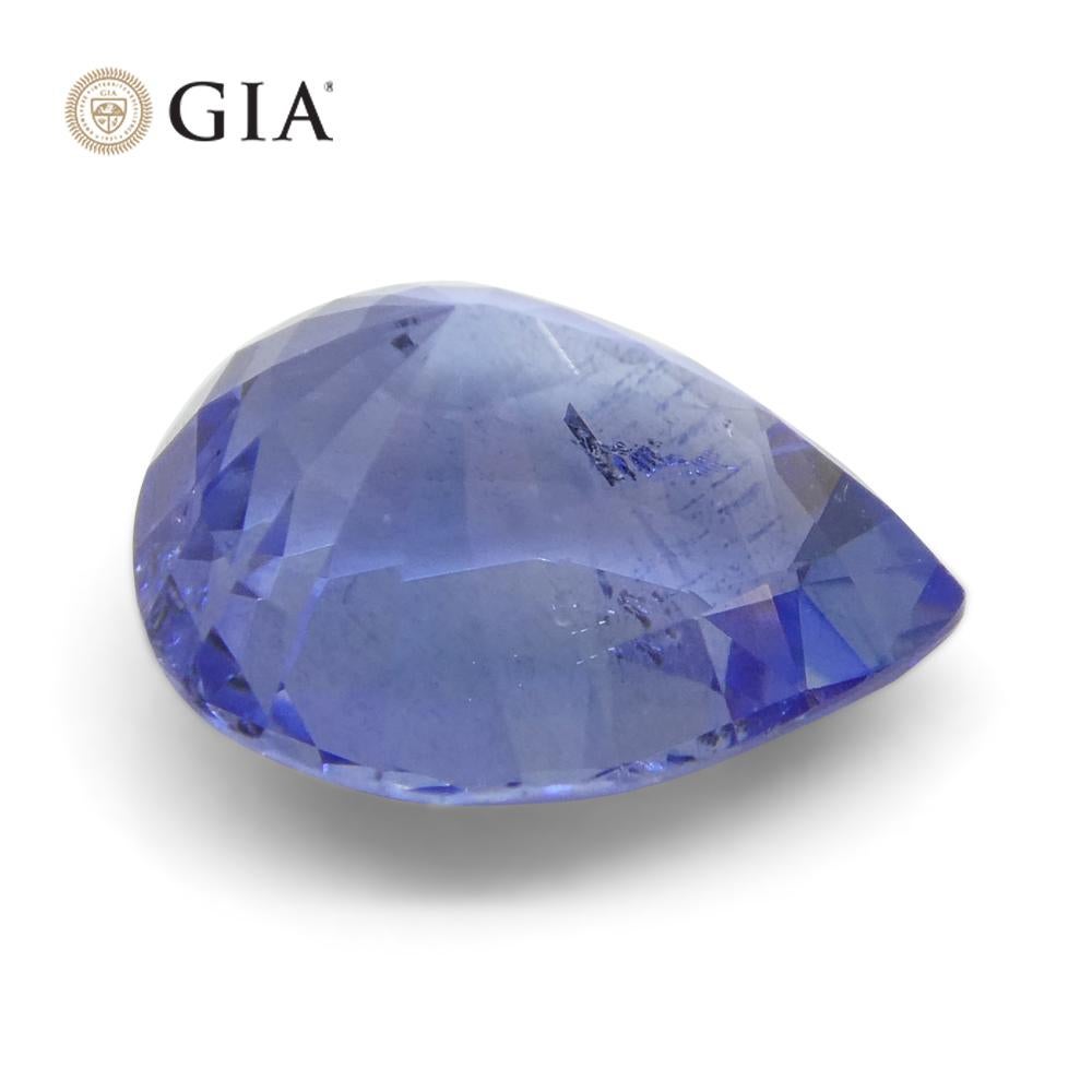 2.14ct Pear Blue Sapphire GIA Certified Sri Lanka Unheated  For Sale 3
