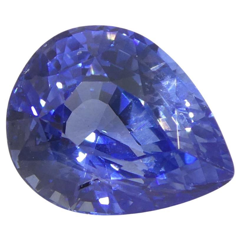 Saphir bleu poire non chauffé du Sri Lanka certifié GIA de 2,14 carats 