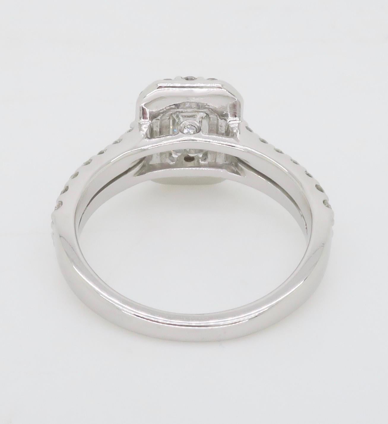 2.14CTW Certified Emerald Cut Diamond Engagement Ring  For Sale 9
