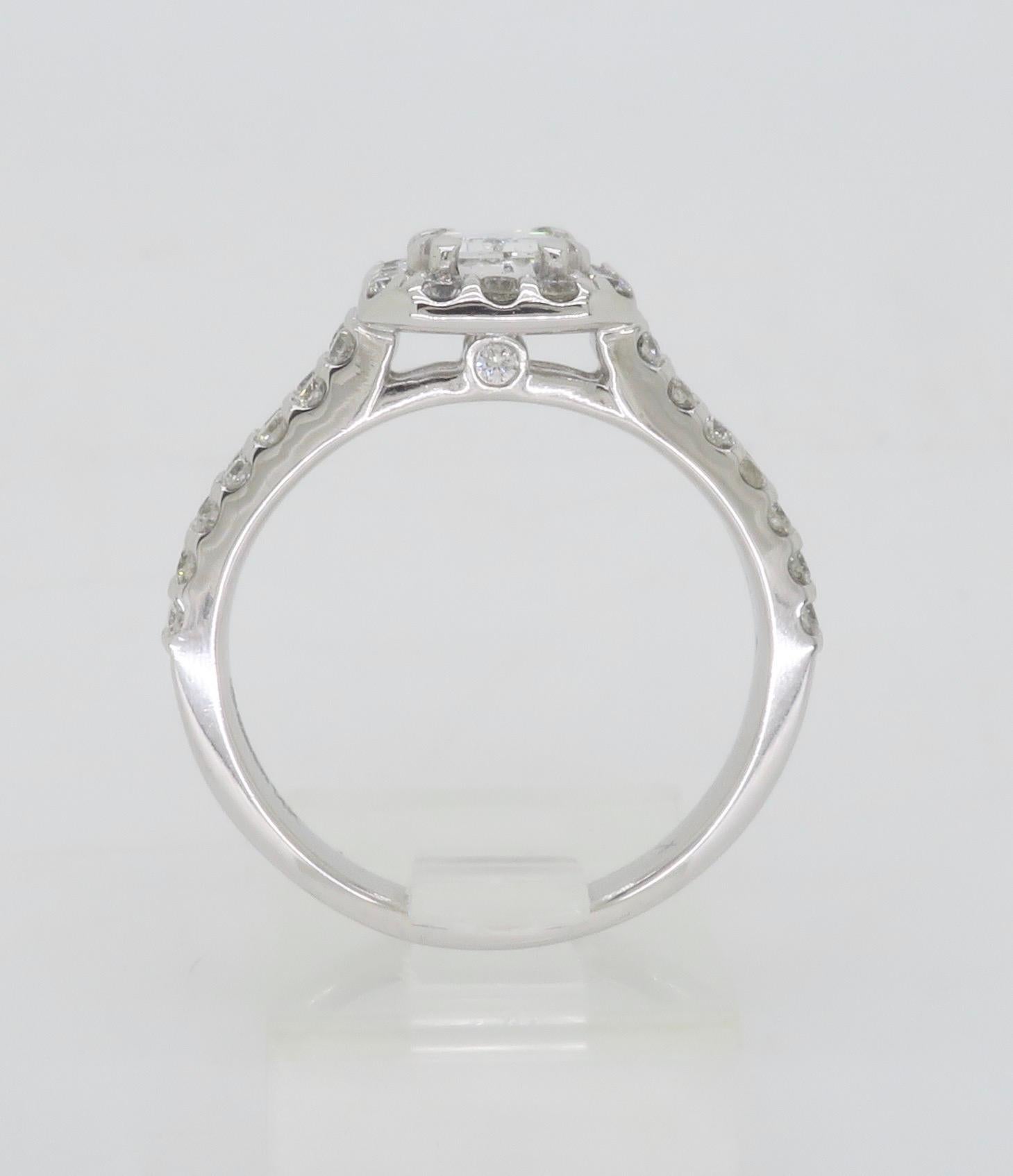 2.14CTW Certified Emerald Cut Diamond Engagement Ring  For Sale 13