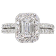 2,14CTW zertifizierter Diamant-Verlobungsring mit Smaragdschliff