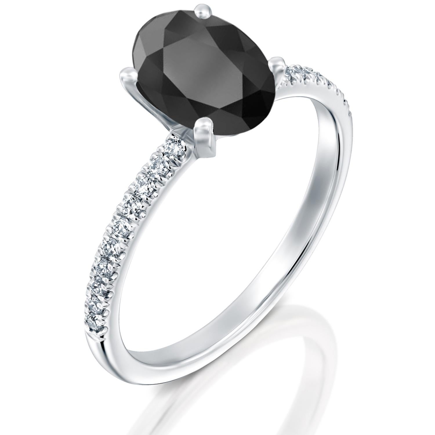 oval black diamond engagement rings