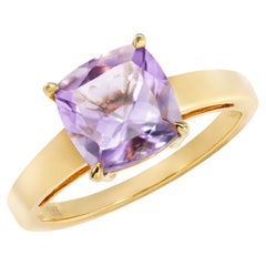 2,15 Karat Amethyst Fancy Ring aus 18 Karat Gelbgold.  