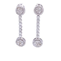 2.15 Carat Diamond Dangling 14 Karat White Gold Earrings