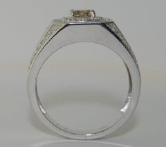 2.15 Carat Diamond Men's Ring, 14 Karat White Gold