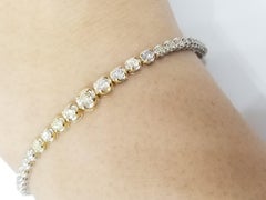 2.15 Carat Diamond Two-Tone Gold Riviera Graduated Tennis Bracelet