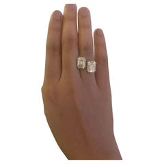 2.15 carat Emerald Cut Natural Diamond Illusion Ring in 14k Gold