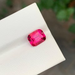 2.15 Carat Excellent Faceted Rubellite Tourmaline Cushion Shape Gemstone