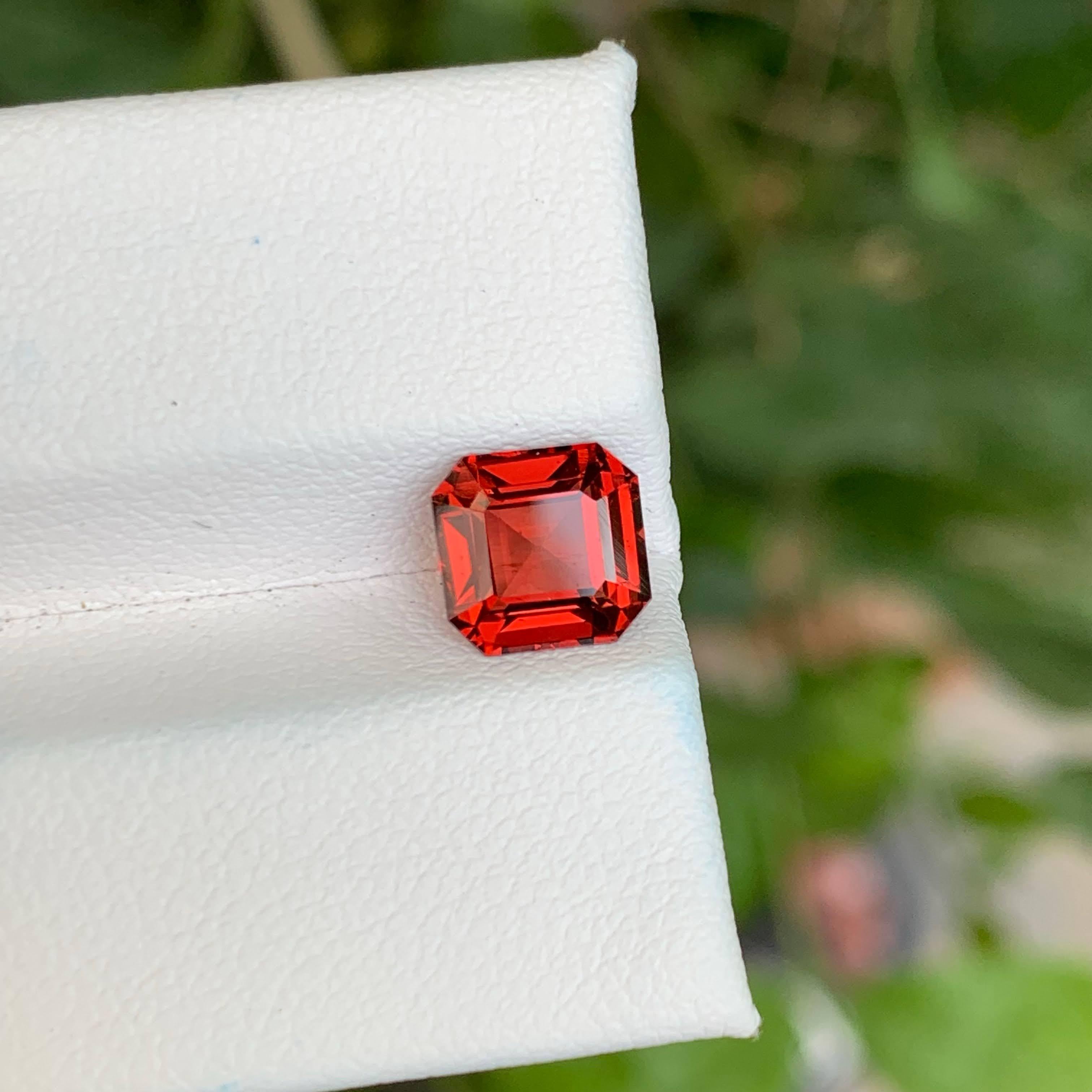 2.15 Carat Loose Garnet Stone Asscher Cut Natural African Gemstone For Sale 3