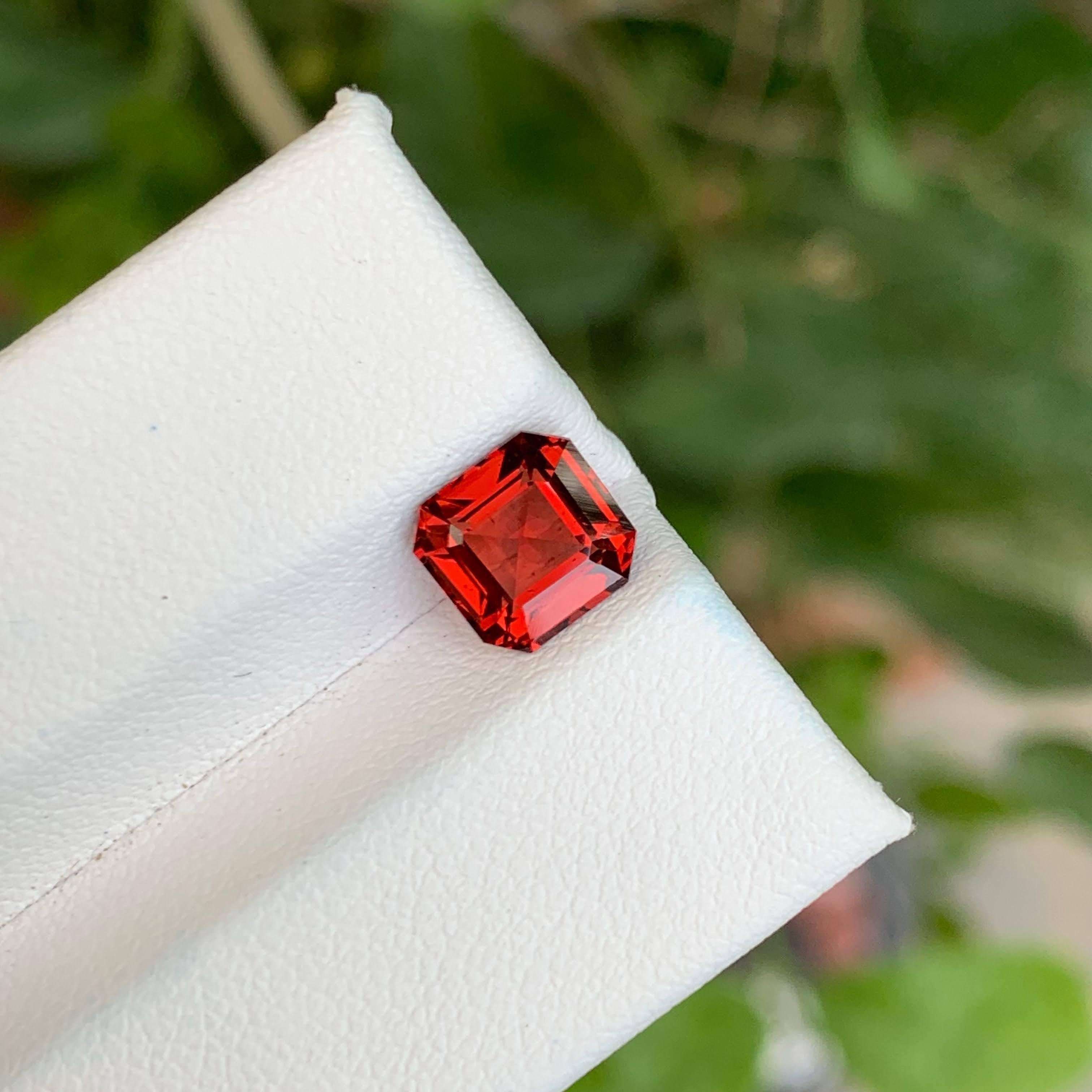 2.15 Carat Loose Garnet Stone Asscher Cut Natural African Gemstone For Sale 4