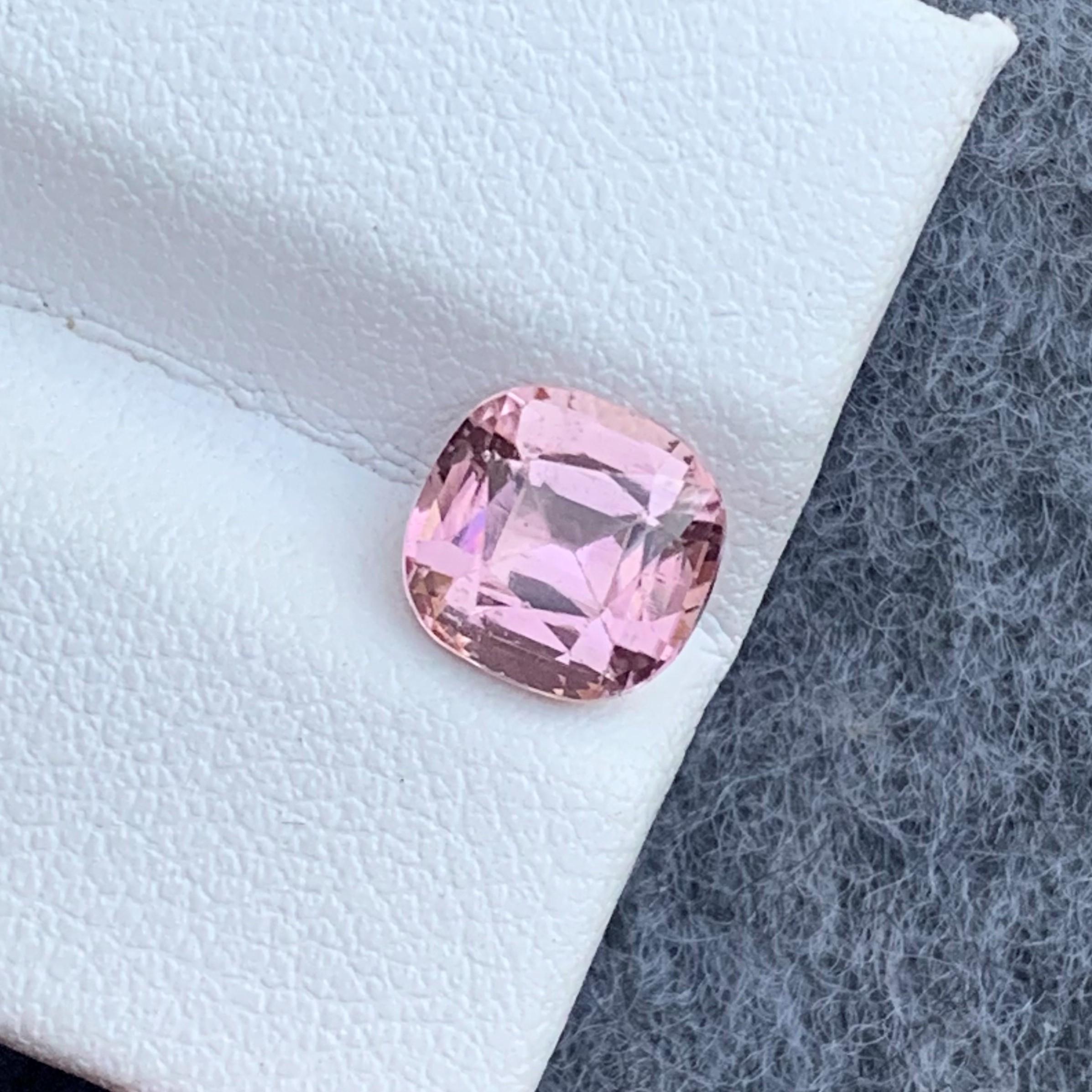Gemstone Type : Tourmaline
Weight : 2.15 Carats
Dimensions : 7.7x7.5x5.3 Mm
Origin : Kunar Afghanistan
Clarity : SI
Shape: Cushion
Color: Light Pink
Certificate: On Demand
Basically, mint tourmalines are tourmalines with pastel hues of light green