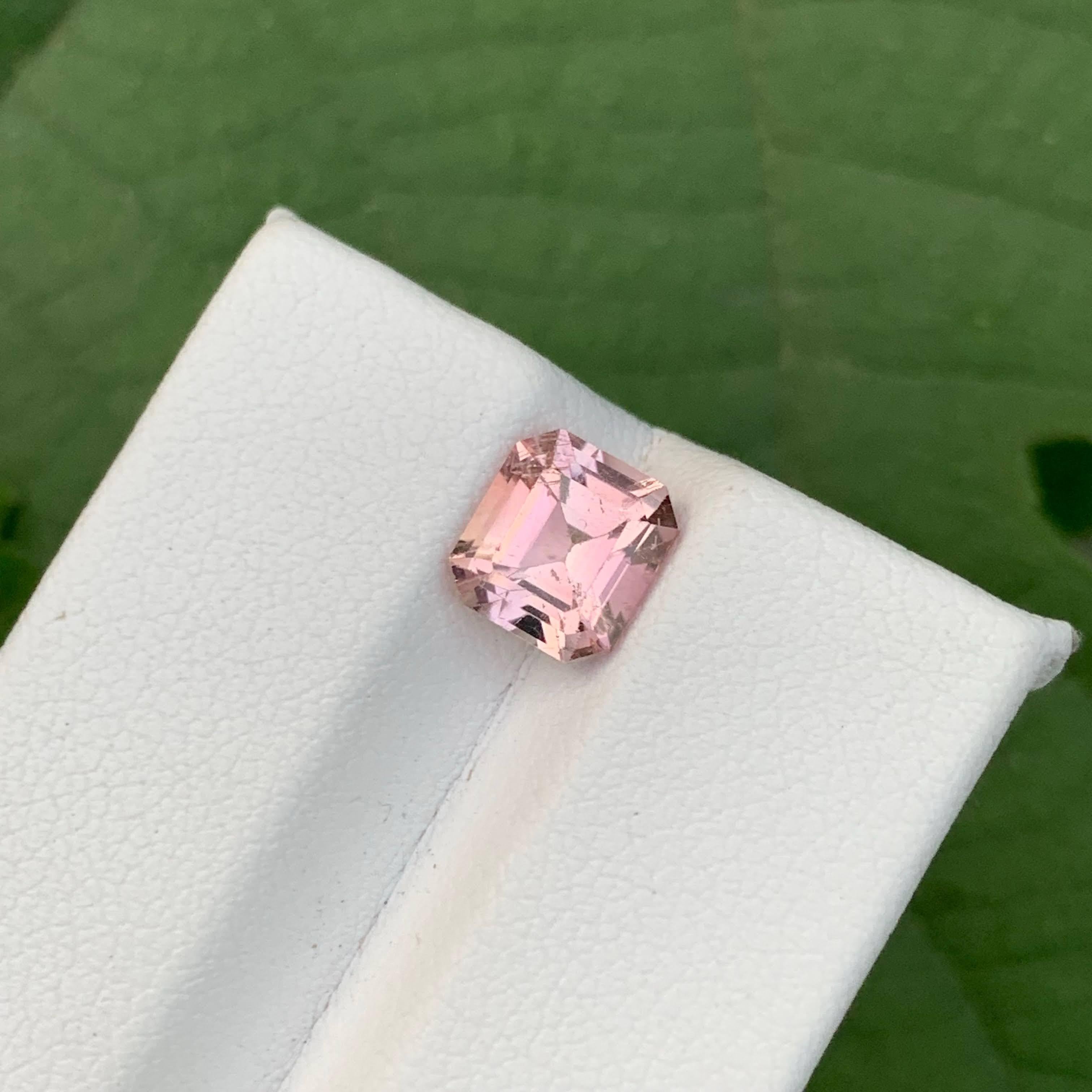 2.15 Carat Natural Loose Baby Pink Tourmaline Stone Emerald Cut Afghan Gemstone (pierre précieuse afghane) en vente 1