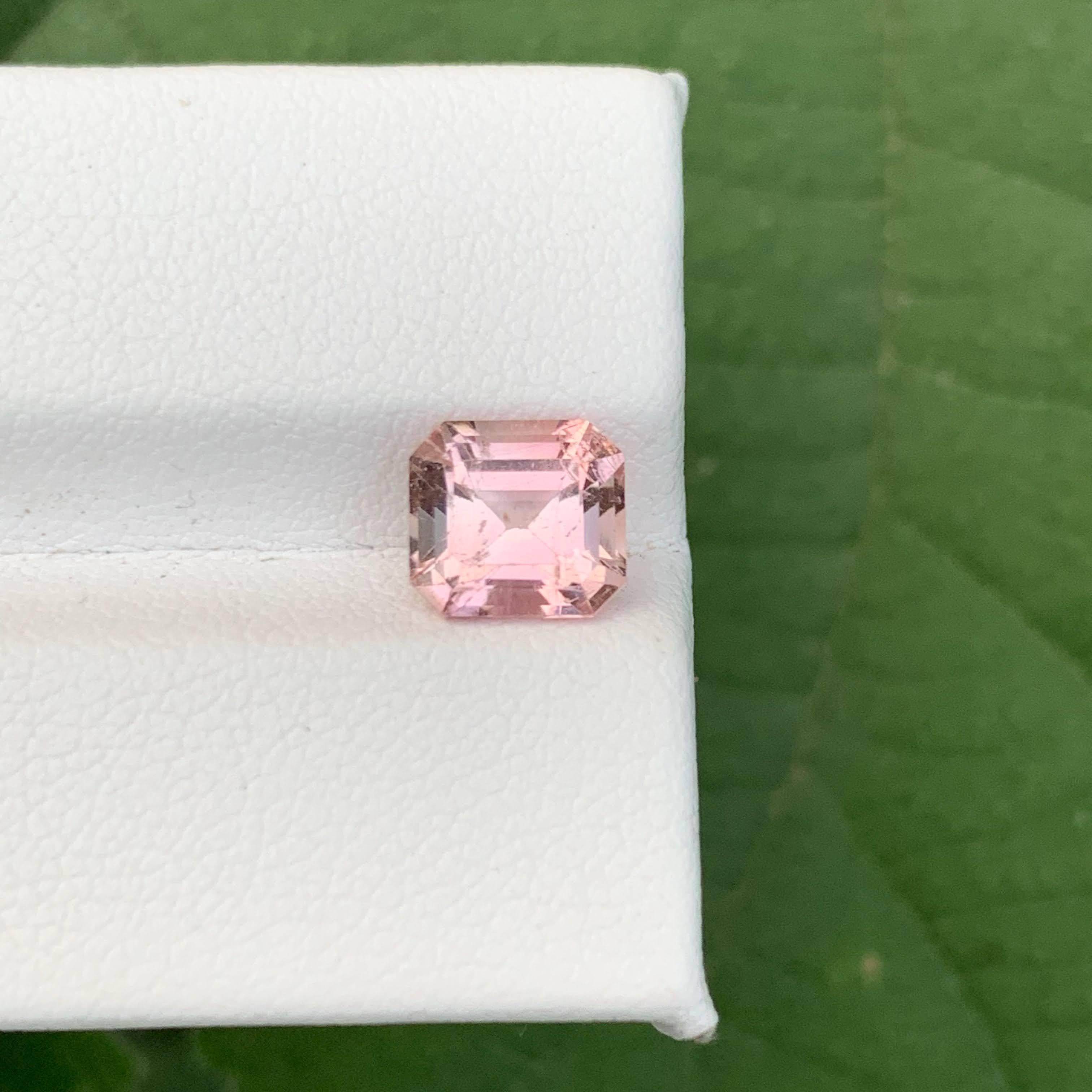 2.15 Carat Natural Loose Baby Pink Tourmaline Stone Emerald Cut Afghan Gemstone (pierre précieuse afghane) en vente 2