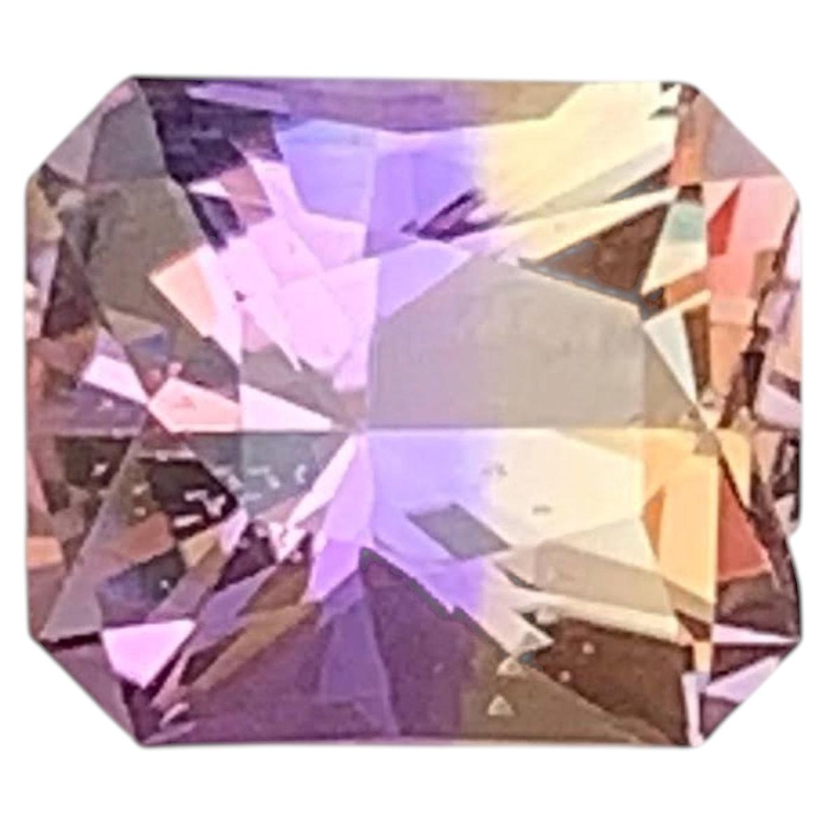 Pierre précieuse africaine d'amétrine naturelle bicolore de 2,15 carats, en vrac, taille fantaisie