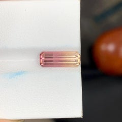 2.15 Carat Natural Loose Bi Color Tourmaline Stone Emerald Cut Africa Gemstone