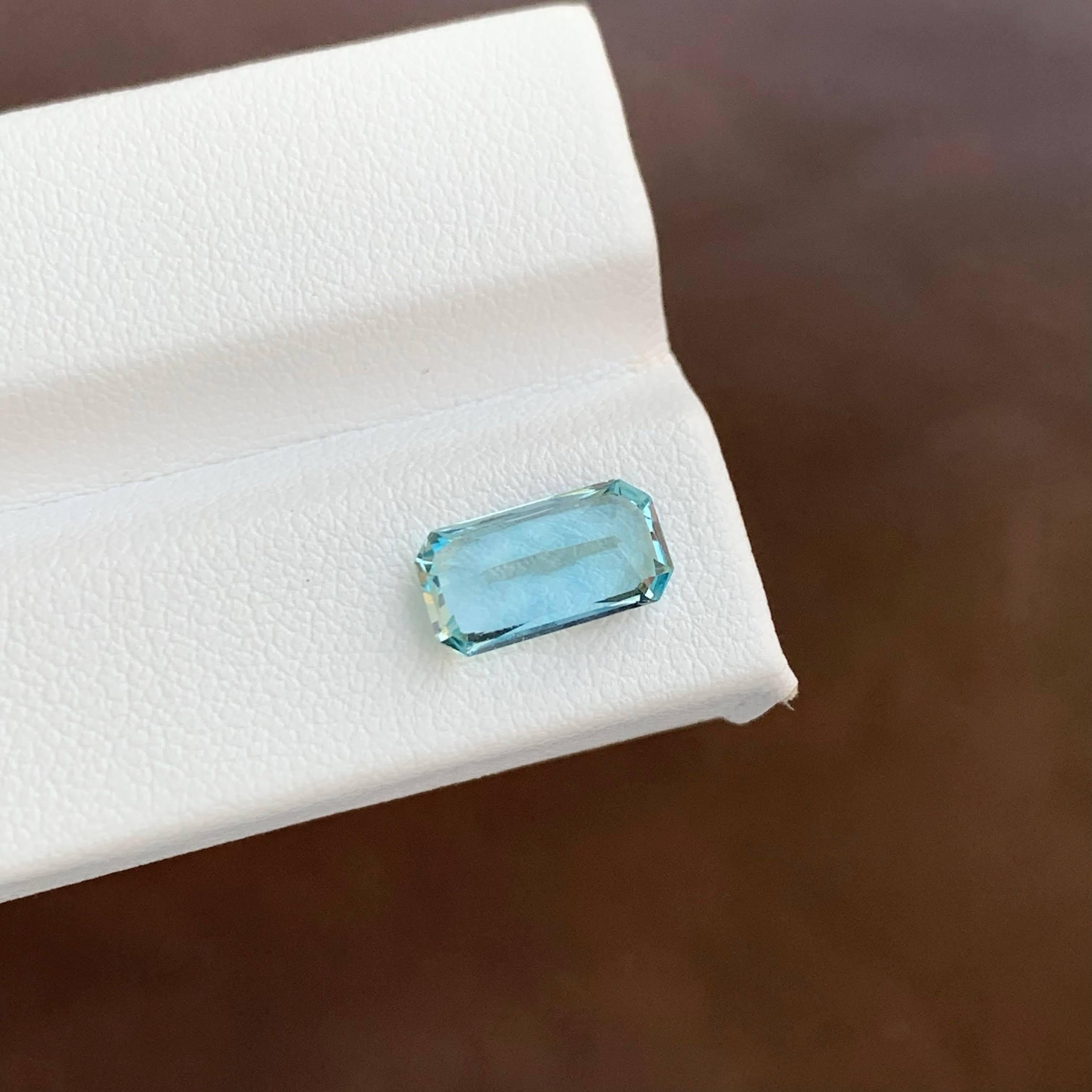 Mixed Cut 2.15 Carat Natural Loose Blue Aquamarine Stone Custom Precision Cut from Africa For Sale