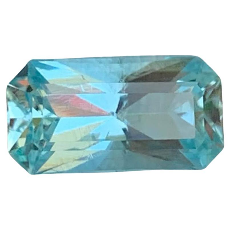 2.15 Carat Natural Loose Blue Aquamarine Stone Custom Precision Cut from Africa For Sale