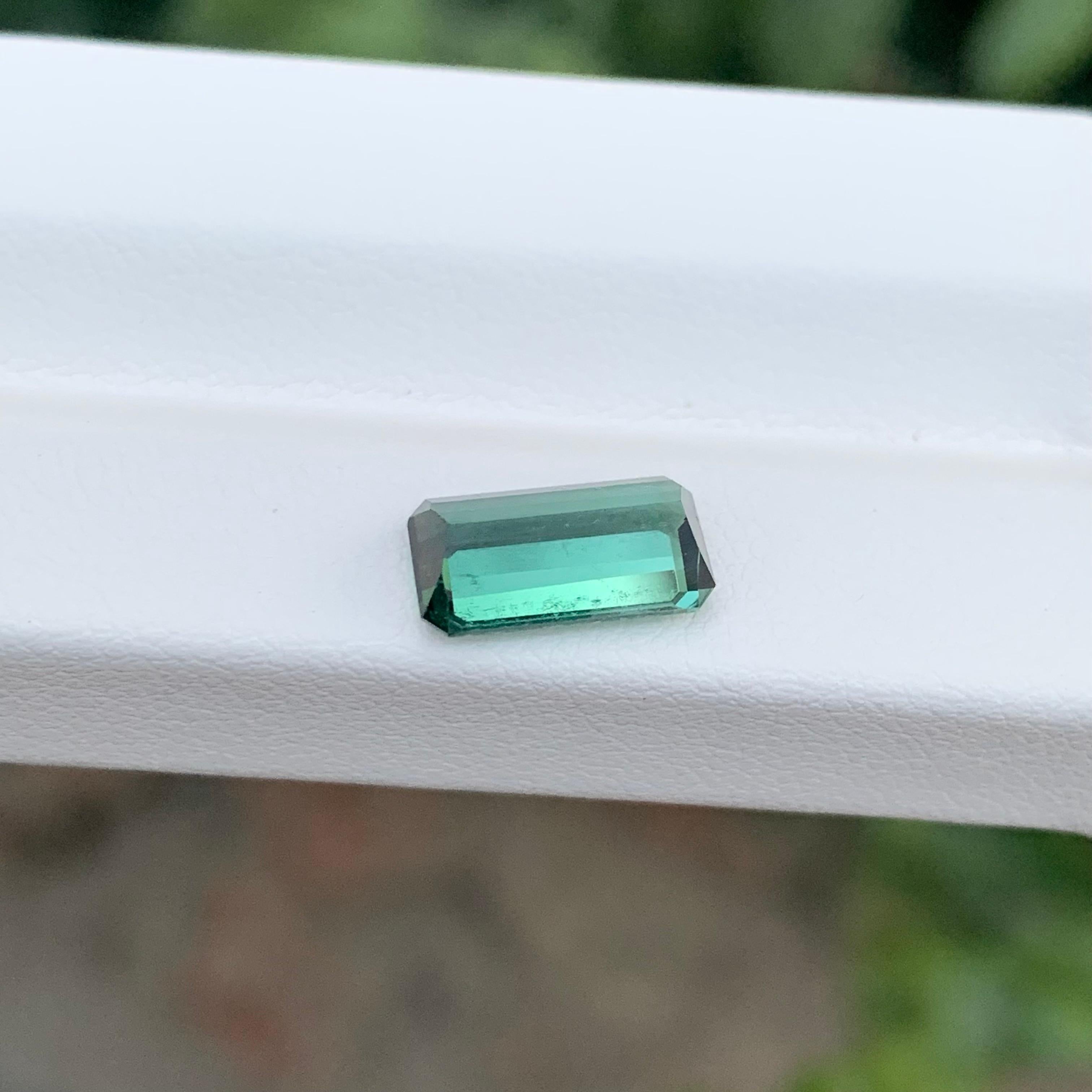 Emerald Cut 2.15 Carat Natural Loose Bluish Green Tourmaline Emerald Shape Gem For Sale