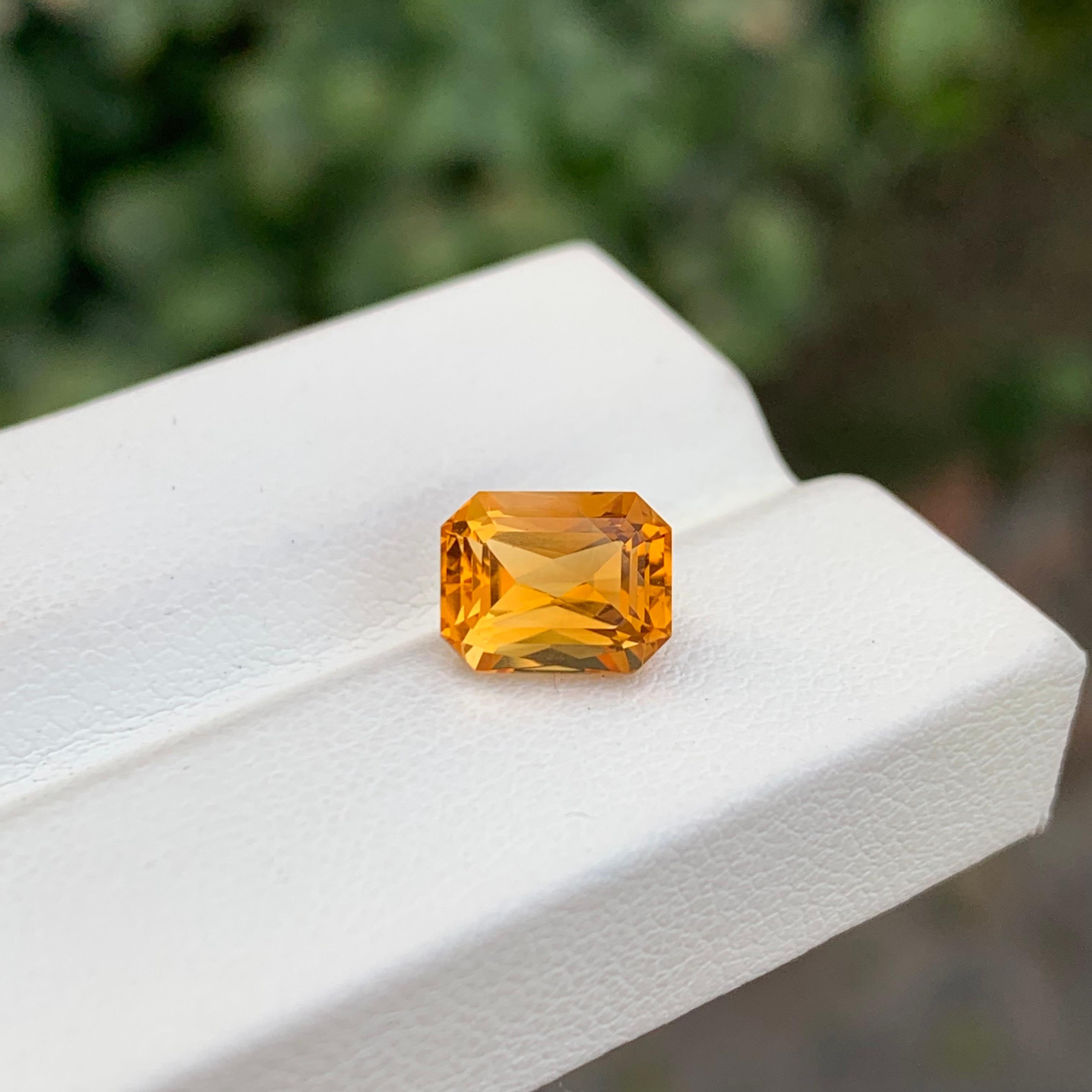 2.15 Karat natürlicher loser Citrin Smaragd Form Edelstein (Smaragdschliff) im Angebot
